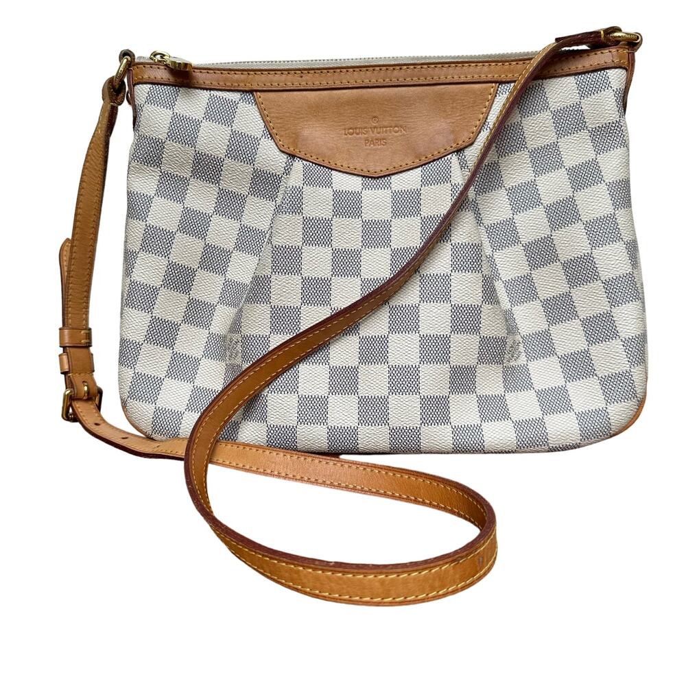 Rare Vintage AUTHENTIC  Louis Vuitton Damier Azur Siracusa PM Crossbody Bag